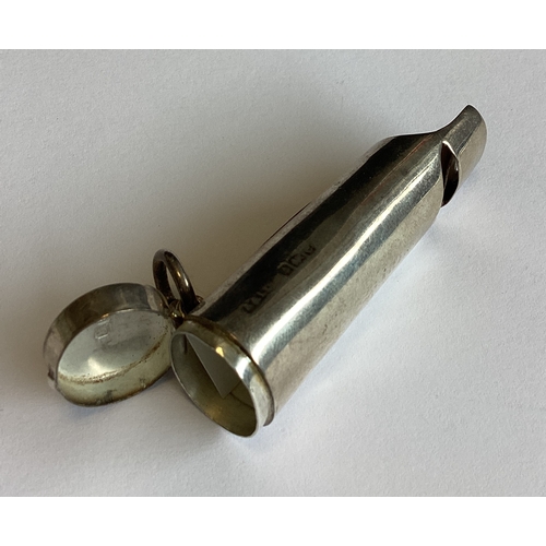 328 - A rare silver vesta case in the form of a whistle. Birmingham 1904. Approx. 18 grams. Est. £100 - £1... 