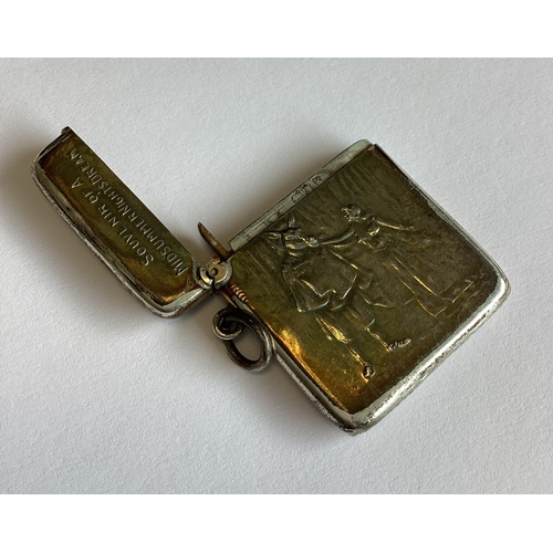 331 - A rare silver 'Midsummer Night's Dream' souvenir vesta case. London 1905. Approx. 15 grams. Est. £10... 