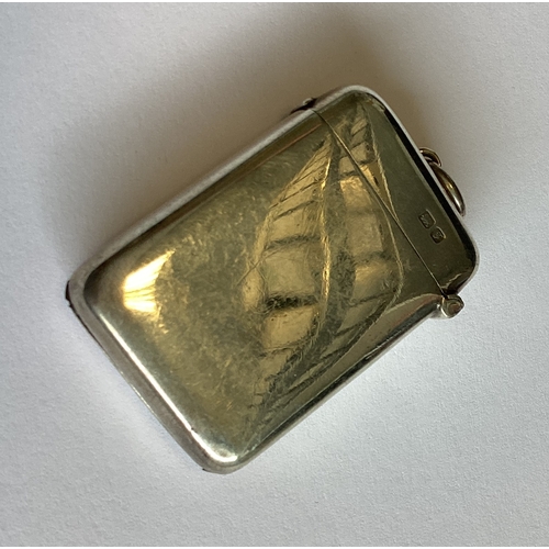 336 - CHESTER: A rare silver vesta case with stamp compartment. 1906. Approx. 23 grams. Est. £80 - £120.