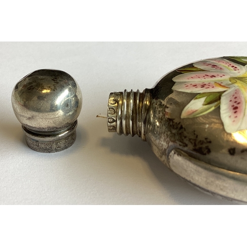 351 - A silver and enamelled scent bottle. London 1887. By Sampson Mordan. Approx. 36 grams. Est. £400 - £... 