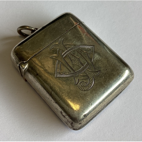 361 - CHESTER: A good quality heavy silver vesta case finely chased with bulrush decoration. 1900. Approx.... 