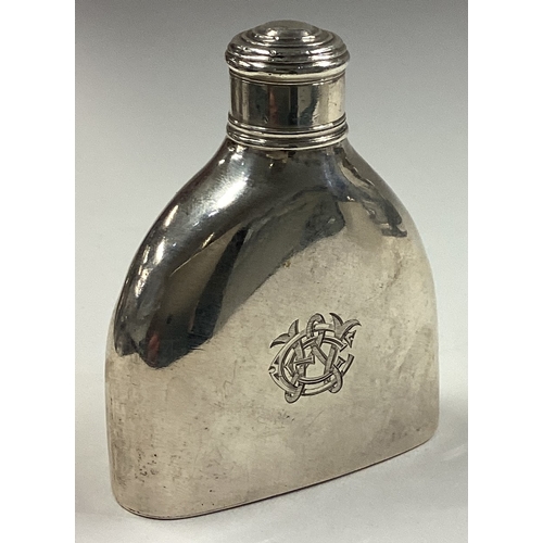 37 - A rare Georgian silver half-size flask with screw-top cover. Approx. 84 grams. Est. £200 - £250.