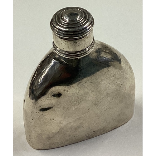 37 - A rare Georgian silver half-size flask with screw-top cover. Approx. 84 grams. Est. £200 - £250.