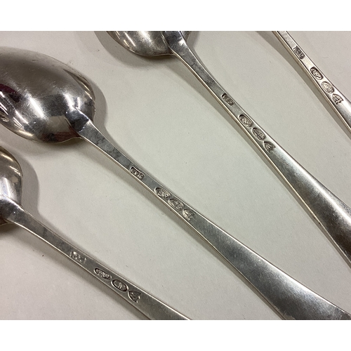 38 - DUBLIN: A set of four 18th Century Irish silver spoons. 1793. By John Pittar. Approx. 109 grams. Est... 