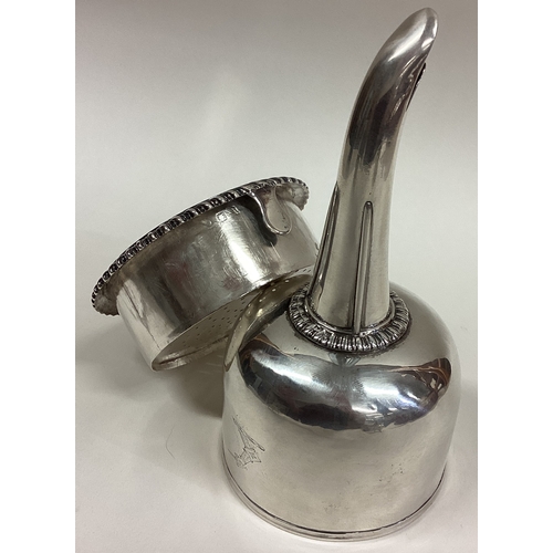 425 - YORK: A rare crested silver wine funnel and liner with gadroon rim. 1812. By Richard Cattle & James ... 