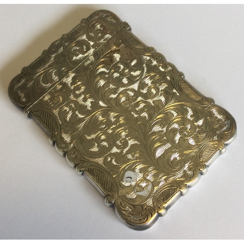 440 - A Victorian silver card case with engraved decoration. London 1893. Approx. 18 grams. Est. £100 - £1... 