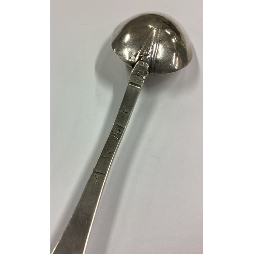 472 - EXETER: An early Queen Anne Britannia silver dog nose rat tail spoon. 1712. Approx. 35 grams. Est. £... 