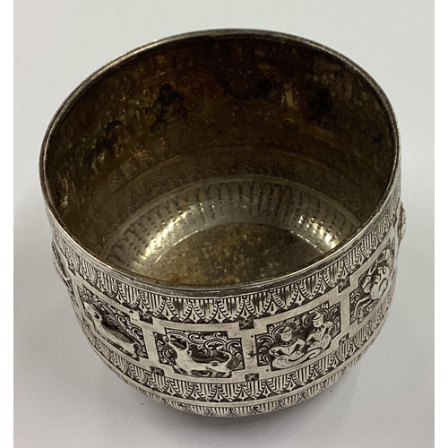 502 - EDINBURGH: A fine Victorian silver bowl chased with Zodiac figures. 1884. By Hamilton & Inches. Appr... 