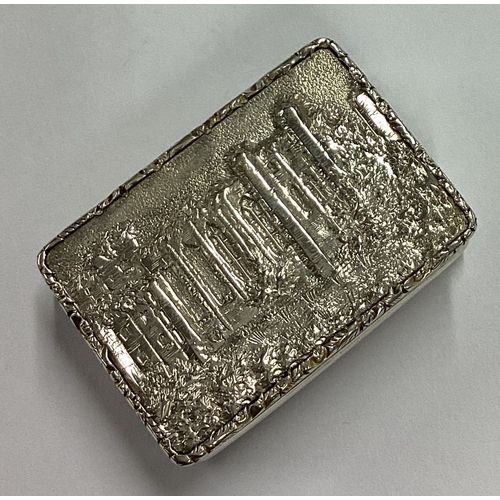 586 - A William IV silver castle top vinaigrette depicting Kenilworth Castle. London 1836. Approx. 23 gram... 