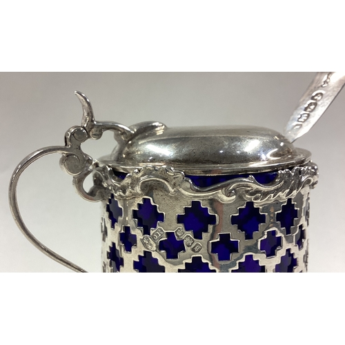 671 - An unusual pierced Victorian silver mustard pot with BGL. Sheffield 1899. By John Round & Son. Appro... 