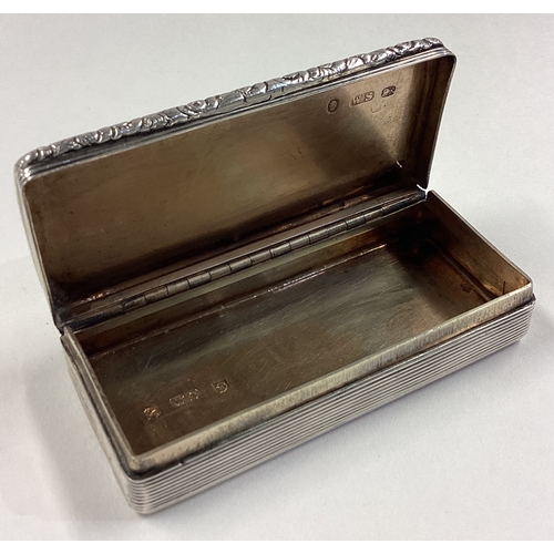 683 - A heavy engine turned George III silver snuff box with hinged lid. Birmingham 1830. By William Simps... 