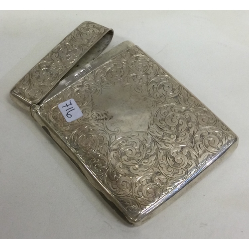 716 - A silver card case with swag decoration. Birmingham 1906. Approx. 84 grams. Est. £50 - £80.