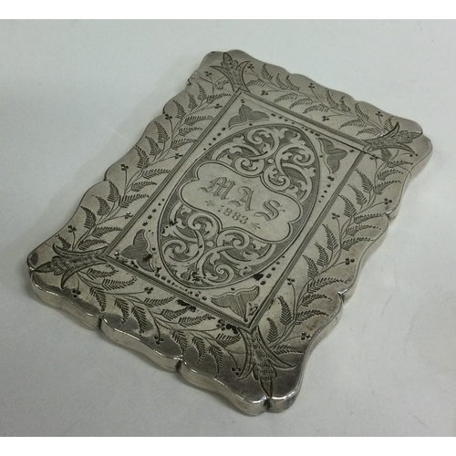 746 - An attractive Victorian silver hinged top card case. Birmingham. By RT. Approx. 65 grams. Est. £70 -... 