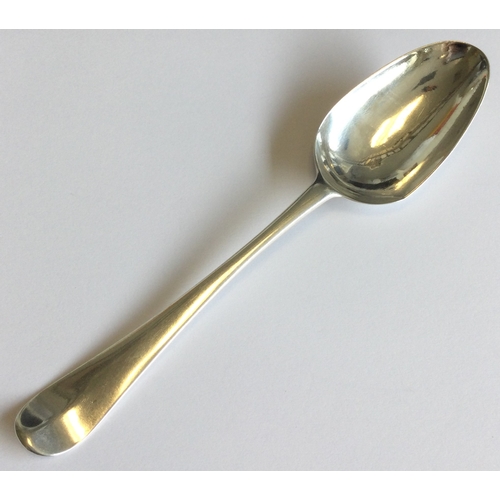 786 - An 18th Century silver crested bottom marked spoon. London 1753. Approx. 58 grams. Est. £50 - £80.