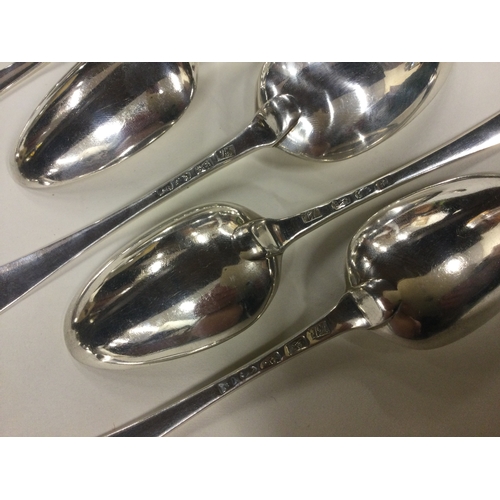 567 - HESTER BATEMAN: A good set of six Georgian silver serving spoons. London 1772. Approx. 363 grams. Es... 