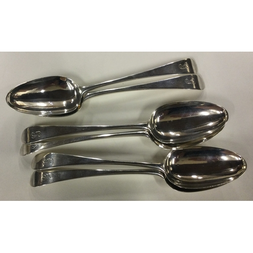 567 - HESTER BATEMAN: A good set of six Georgian silver serving spoons. London 1772. Approx. 363 grams. Es... 