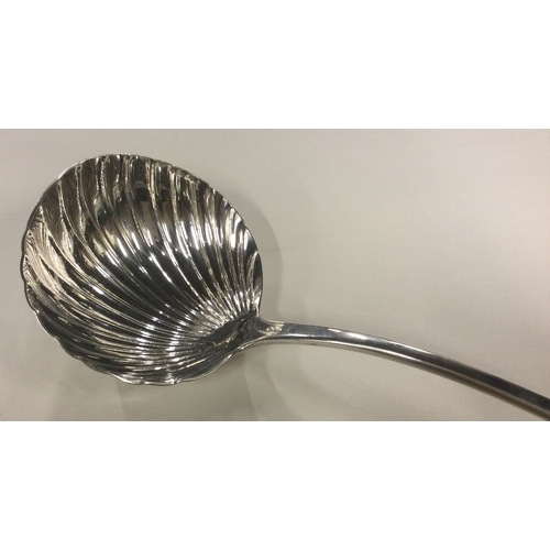 675 - A good George III fluted silver soup ladle. London 1797. By John King. Approx. 186 grams. Est. £150 ... 