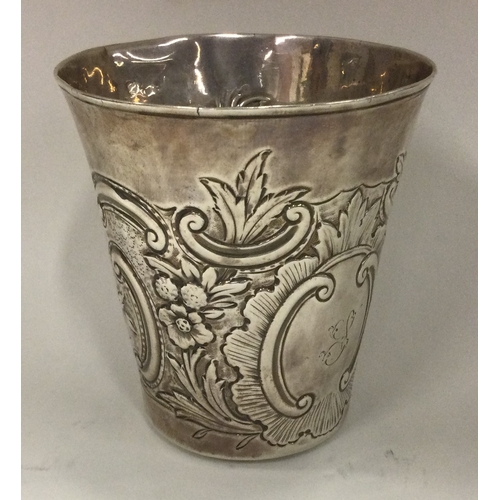 678 - EDINBURGH: An 18th Century chased silver beaker. 1798. By Marshall & Sons. Approx. 100 grams. Est. £... 