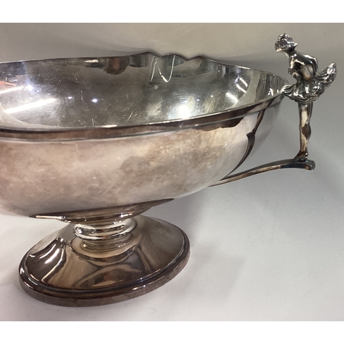 109 - An unusual silver presentation bowl cast with figural ballerina handles. Sheffield 1968. Approx. 620... 