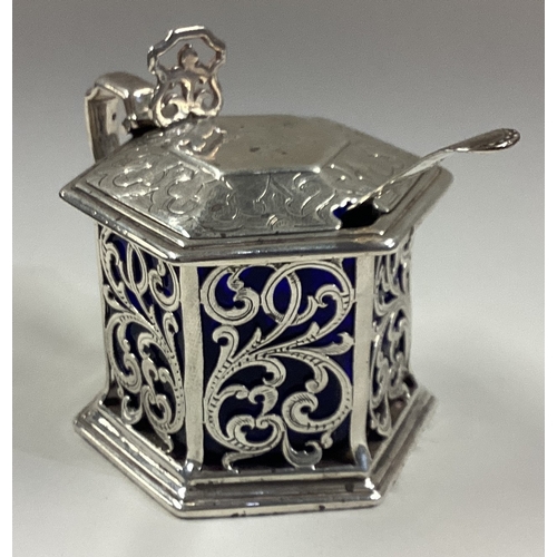 172 - An octagonal Victorian silver mustard pot with BGL. London 1862. By Charles Reilly & George Storer. ... 