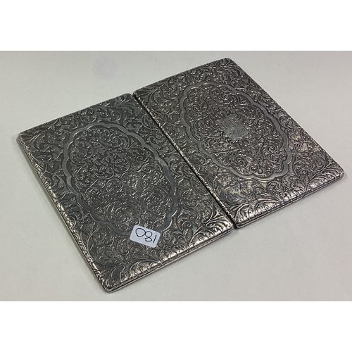 180 - A Victorian silver card case. Dated 1887. Approx. 94 grams. Est. £80 - £120.