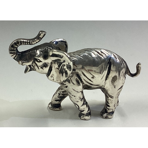 182 - A cast silver figure of an elephant. Marked to foot. Approx. 100 grams. Est. £100 - £150.