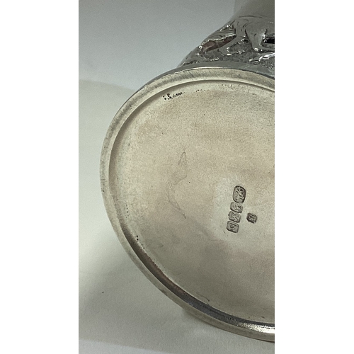 219 - EDINBURGH: A fine and rare Scottish silver beaker embossed with horses. 2001. By Hamilton & Inches. ... 