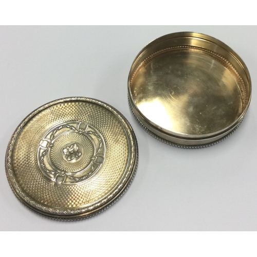 22 - A 19th Century French silver snuff box with engraved decoration to lift-off cover and gilt interior.... 