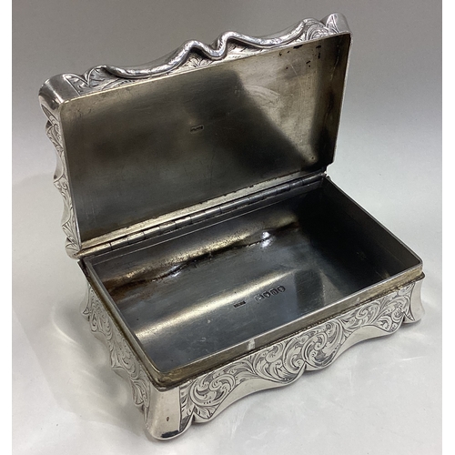 223 - A large rectangular Victorian silver table snuff box bearing inscription. Approx. 251 grams. Est. £6... 