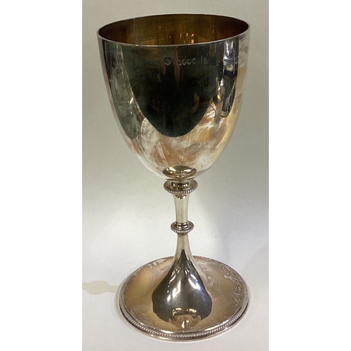 272 - A large Victorian silver goblet with beadwork decoration. London. By WBJ. Approx. 372 grams. Est. £1... 