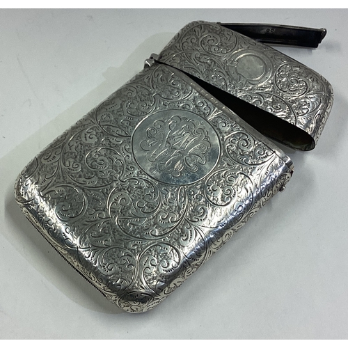 277 - A rare Victorian silver combination card / vesta case with secret opening. Birmingham 1888. Marked R... 