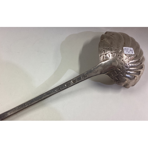 426 - An early 18th Century Queen Anne silver soup ladle. London 1697. By VP. Approx. 160 grams. Est. £300... 