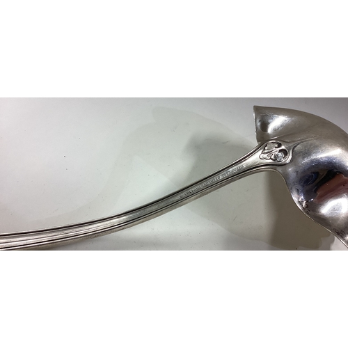 497 - TIFFANY & CO: A large silver soup ladle. Approx. 220 grams. Est. £200 - £300.