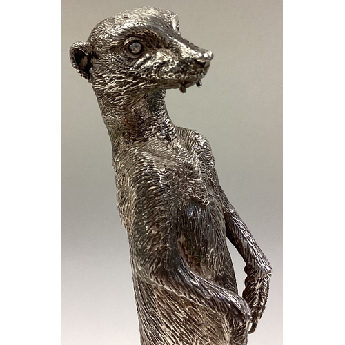 519 - PATRICK MAVROS: A large silver figure of a meerkat. Marked to base. Approx. 288 grams. Est. £1000 - ... 