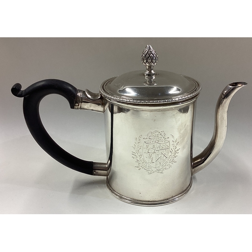 614 - A silver argyle with central armorial. London 1772. By Augustin Lesage. Approx. 399 grams. Est. £100... 