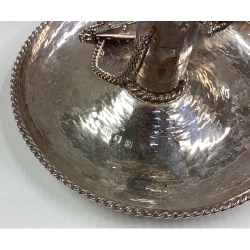 639 - An unusual silver chamberstick. London 1991. By Michael Bolton. Approx. 478 grams. Est. £800 - £1200... 