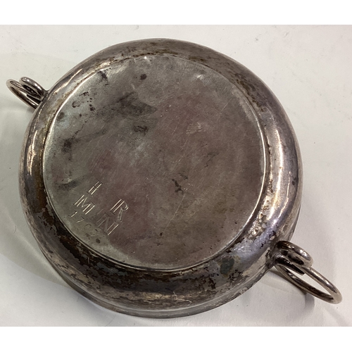 666 - A rare Queen Anne silver porringer engraved with original owner's initials. 1707. Approx. 74 grams. ... 