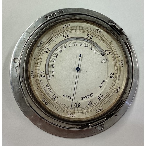 689 - A rare silver barometer. Marked to base. London 1902. By William Frederick Williams. Approx. 340 gra... 