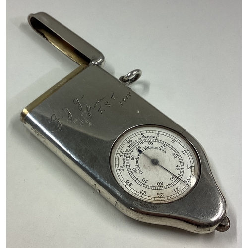 717 - OF NAUTICAL INTEREST: A fine Edwardian silver combination case comprising a nautical miles measurer,... 