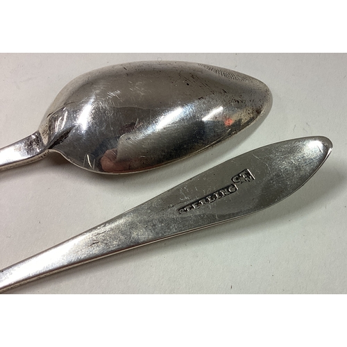 731 - CORK: A pair of 18th Century Irish silver spoons. Marked Sterling. Approx. 29 grams. Est. £200 - £30... 