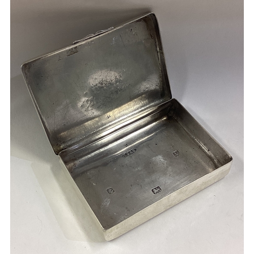 760 - An engine turned silver snuff box with hinged lid. Birmingham 1945. By TDS. Approx. 75 grams. Est. £... 