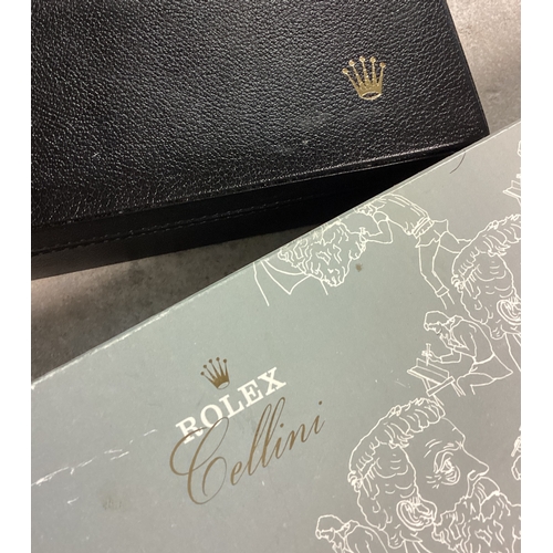 866 - ROLEX: A gent's Cellini watch box and papers. Est. £50 - £80.