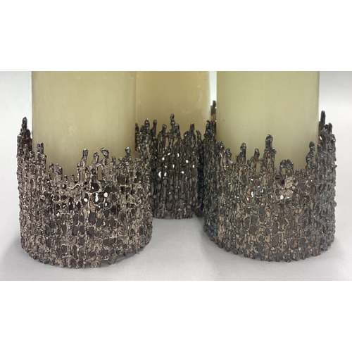 1 - A stylish set of three Continental silver candlesticks of Modernistic design. Approx. 300 grams. Est... 