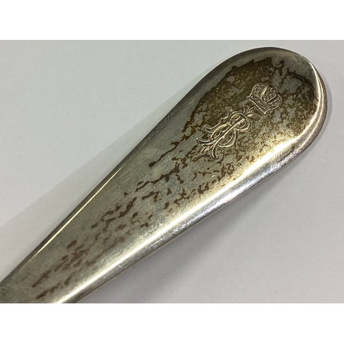 11 - A rare 19th Century Russian silver sifter spoon bearing Royal crest. Marked to reverse. Approx. 56 g... 