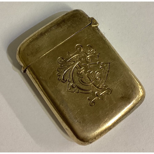 127 - A silver gilt vesta case. Birmingham 1916. Approx. 21 grams. Est. £20 - £30.