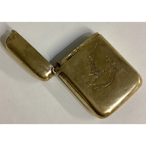 127 - A silver gilt vesta case. Birmingham 1916. Approx. 21 grams. Est. £20 - £30.