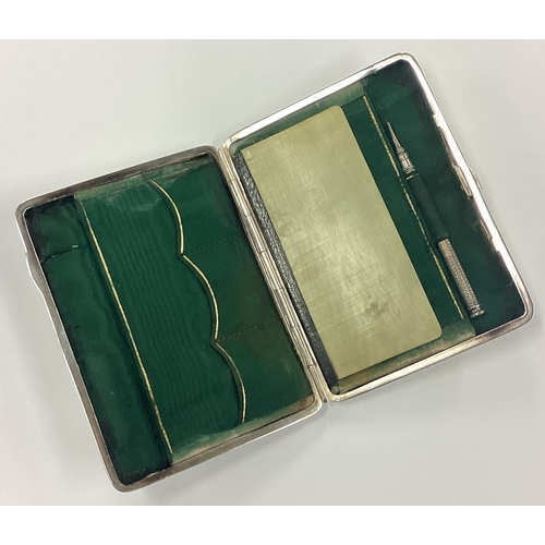 143 - A stylish silver hinged top card case. Birmingham. By HM. Approx. 111 grams. Est. £60 - £80.