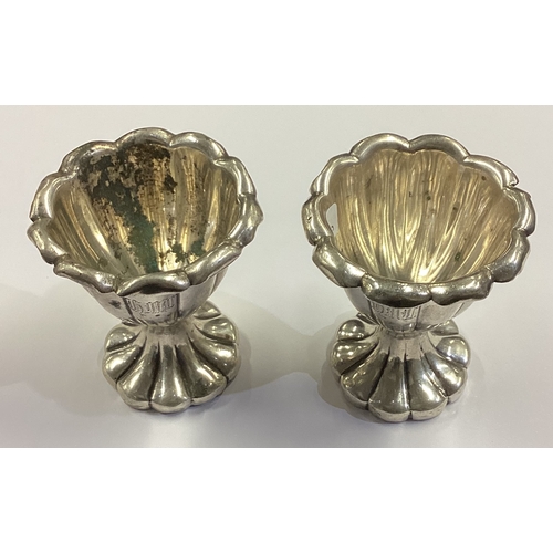 146 - A rare pair of heavy Indian Colonial silver egg cups. Marked to bases. Circa 1850. By Hamilton & Co.... 