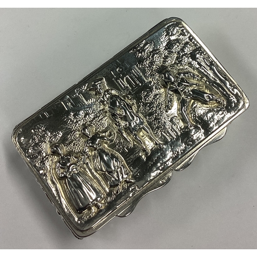 2 - An attractive chased silver box decorated with romantic scene. Birmingham. Approx. 41 grams. Est. £3... 