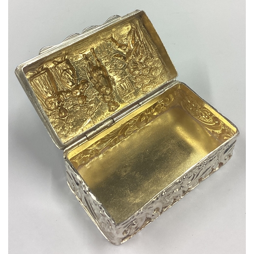 2 - An attractive chased silver box decorated with romantic scene. Birmingham. Approx. 41 grams. Est. £3... 